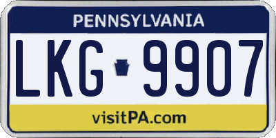 PA license plate LKG9907