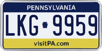 PA license plate LKG9959