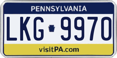 PA license plate LKG9970