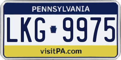 PA license plate LKG9975