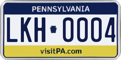 PA license plate LKH0004