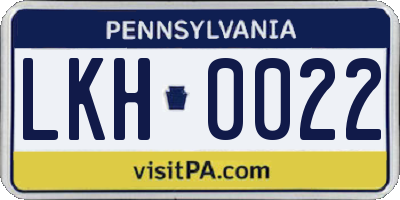 PA license plate LKH0022