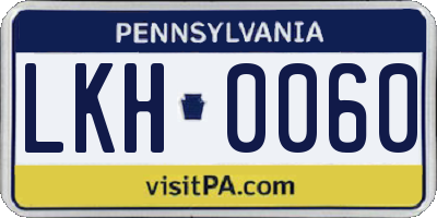 PA license plate LKH0060