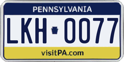 PA license plate LKH0077