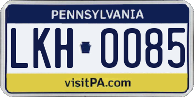 PA license plate LKH0085