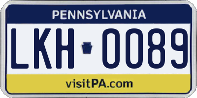 PA license plate LKH0089
