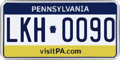 PA license plate LKH0090