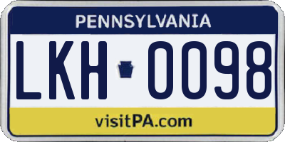 PA license plate LKH0098