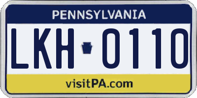 PA license plate LKH0110