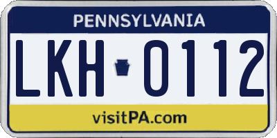 PA license plate LKH0112
