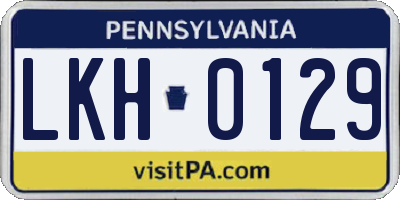 PA license plate LKH0129