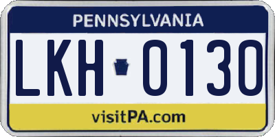 PA license plate LKH0130