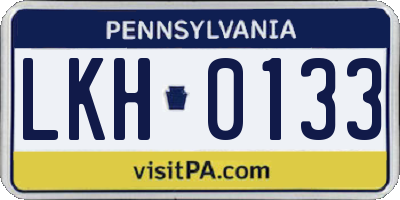 PA license plate LKH0133