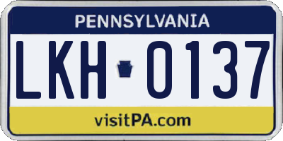 PA license plate LKH0137