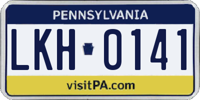 PA license plate LKH0141