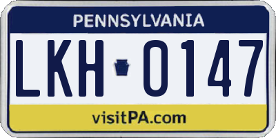 PA license plate LKH0147
