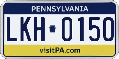 PA license plate LKH0150