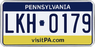 PA license plate LKH0179