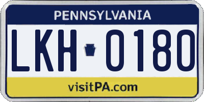 PA license plate LKH0180