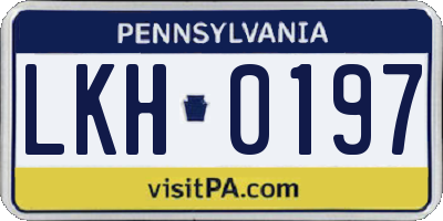 PA license plate LKH0197