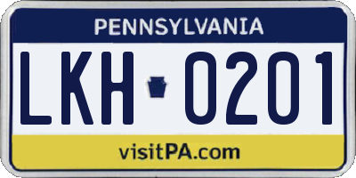 PA license plate LKH0201
