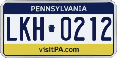 PA license plate LKH0212