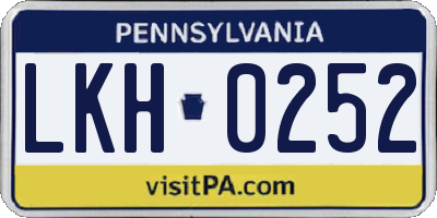 PA license plate LKH0252