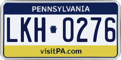 PA license plate LKH0276