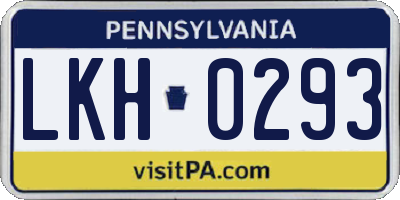 PA license plate LKH0293