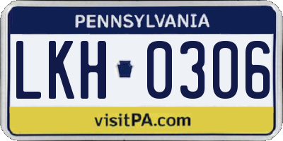 PA license plate LKH0306