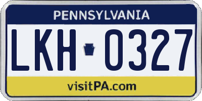 PA license plate LKH0327