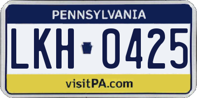 PA license plate LKH0425