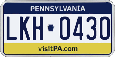 PA license plate LKH0430
