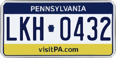 PA license plate LKH0432
