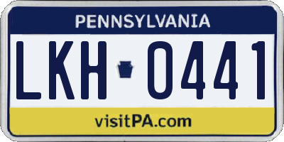 PA license plate LKH0441