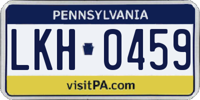 PA license plate LKH0459