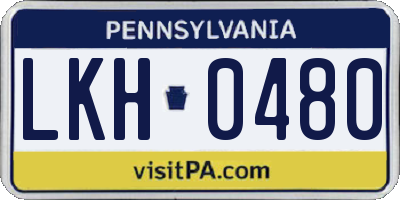 PA license plate LKH0480