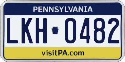 PA license plate LKH0482