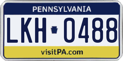 PA license plate LKH0488