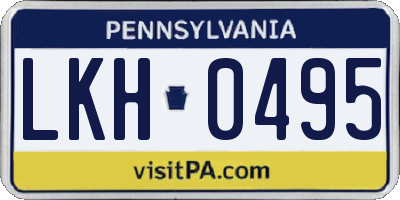 PA license plate LKH0495