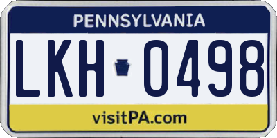 PA license plate LKH0498