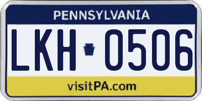 PA license plate LKH0506