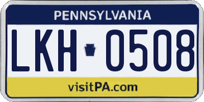 PA license plate LKH0508