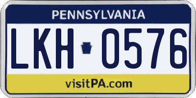 PA license plate LKH0576