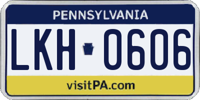 PA license plate LKH0606