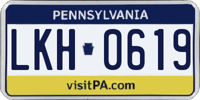 PA license plate LKH0619
