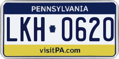 PA license plate LKH0620
