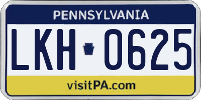 PA license plate LKH0625