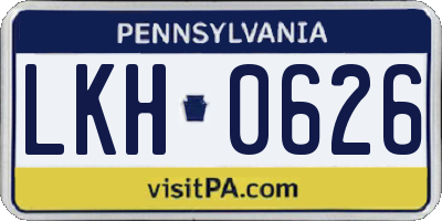 PA license plate LKH0626