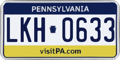 PA license plate LKH0633